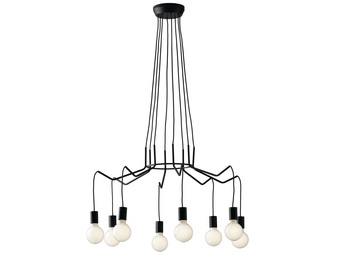 8 flammiger Kronleuchter HABITAT schwarz - minimalistisch moderne Spinnenleuchte