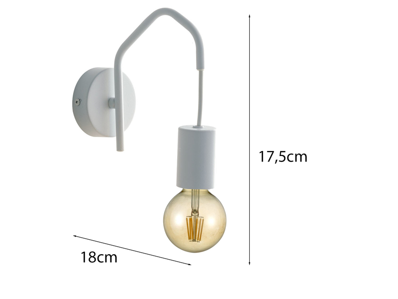 Ausgefallene LED Wandlampe 1-flammig Metall Weiß, Höhe 17,5cm