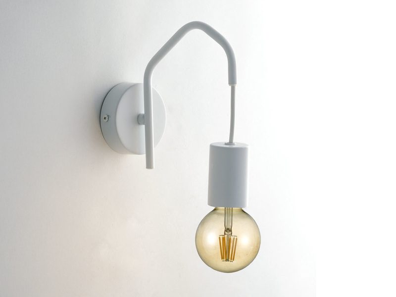 Ausgefallene LED Wandlampe 1-flammig Metall Weiß, Höhe 17,5cm