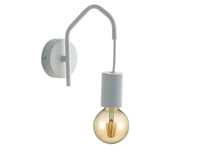 Ausgefallene LED Wandlampe 1-flammig Metall Weiß, Höhe 17,5cm