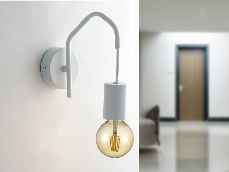 Ausgefallene LED Wandlampe 1-flammig Metall Weiß, Höhe 17,5cm