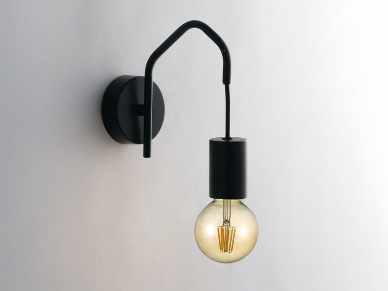 Ausgefallene LED Wandlampe 1-flammig Metall Schwarz, Höhe 17,5cm