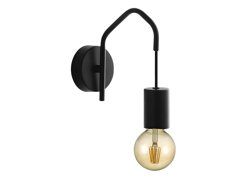Ausgefallene LED Wandlampe 1-flammig Metall Schwarz, Höhe 17,5cm