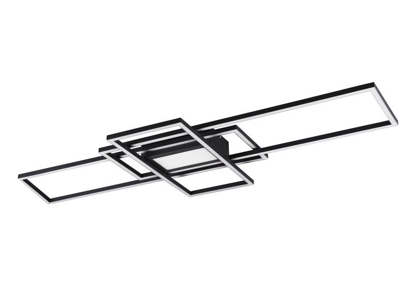 Große LED Deckenleuchte IRVINE Anthrazit mit Fernbedienung dimmbar, Breite 105cm