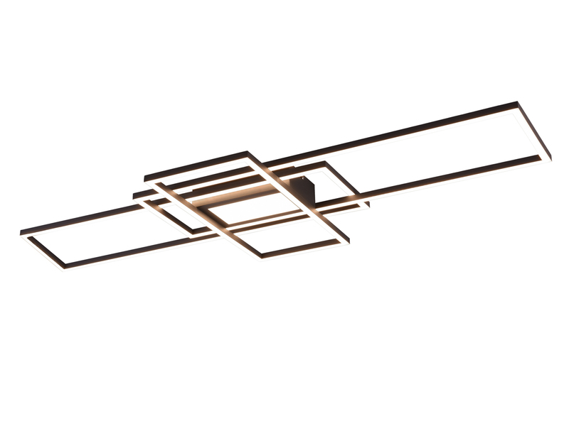 Große LED Deckenleuchte IRVINE Anthrazit mit Fernbedienung dimmbar, Breite 105cm