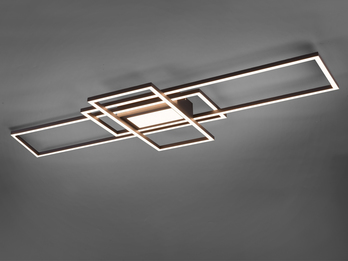 Große LED Deckenleuchte IRVINE mit Fernbedienung, Anthrazit, Breite 105cm