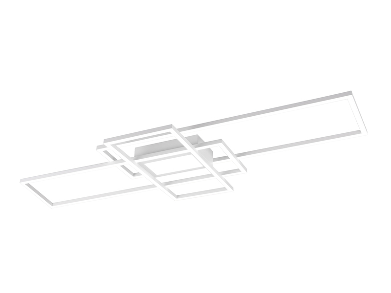 Große LED Deckenleuchte IRVINE Weiß mit Fernbedienung, Breite 105cm