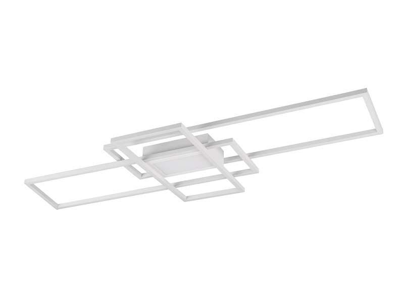 Große LED Deckenleuchte IRVINE Weiß mit Fernbedienung, Breite 105cm