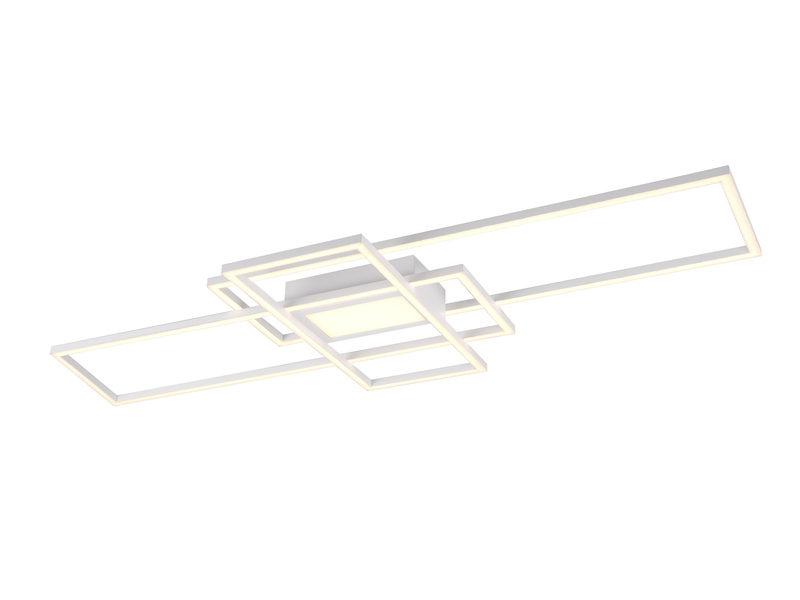 Große LED Deckenleuchte IRVINE Weiß mit Fernbedienung, Breite 105cm