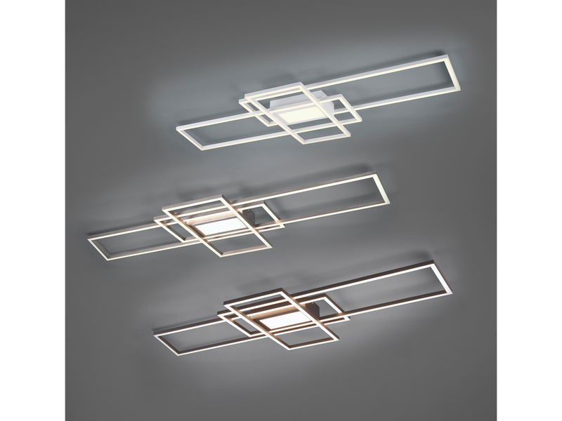 Große LED Deckenleuchte IRVINE Weiß mit Fernbedienung, Breite 105cm
