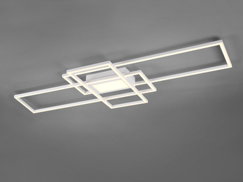 Große LED Deckenleuchte IRVINE Weiß mit Fernbedienung, Breite 105cm