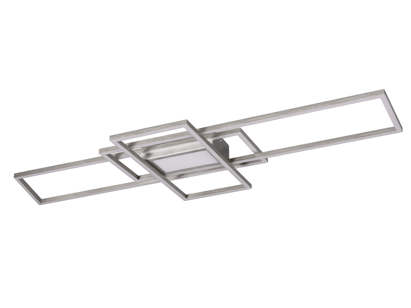 Große LED Deckenleuchte IRVINE Silber mit Fernbedienung, Breite 105cm