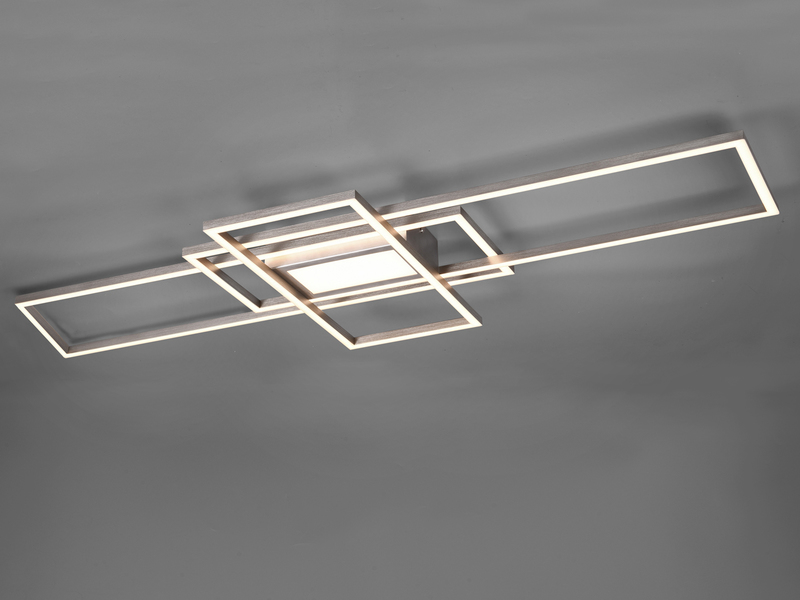 LED Deckenleuchte IRVINE Silber mit Fernbedienung hell & dimmbar, Breite 105cm