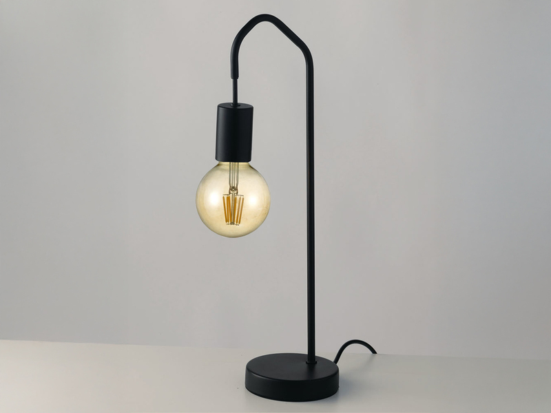 Ausgefallene LED Tischleuchte aus Metall in Schwarz, Höhe 48cm