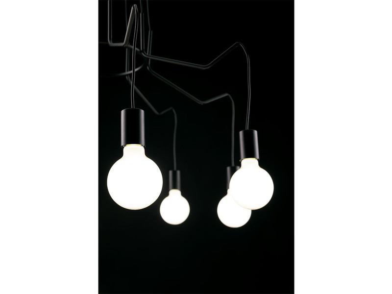 6 flammiger LED Kronleuchter Ø66cm Schwarz - minimalistisch moderne Spinnenlampe