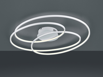 Große LED Deckenlampe GALE Weiß, dimmbar über Schalter, Breite 80cm
