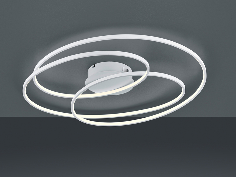 Große LED Deckenlampe GALE hell, dimmbar über Schalter, Weiß, Breite 80cm