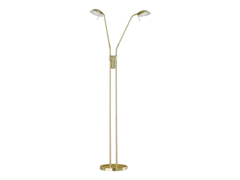 LED Stehleuchte POOL Messing 2-flammig dimmbar, Höhe 160cm