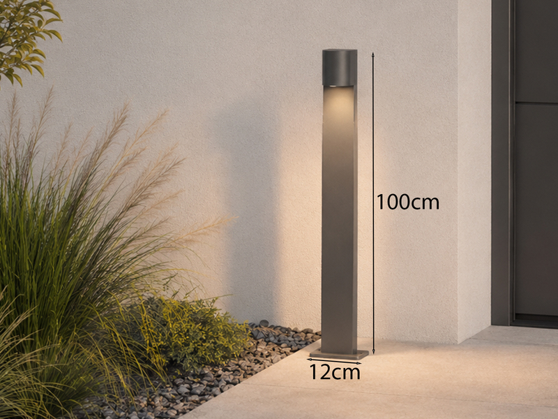 Pollerleuchte ROYA Downlight aus Aluminium Anthrazit, Höhe 100cm