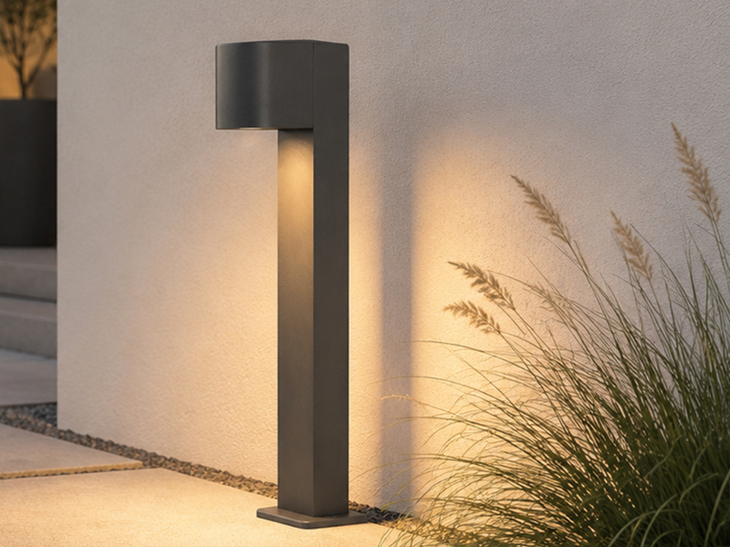 Pollerleuchte ROYA Downlight aus Aluminium Anthrazit, Höhe 50cm