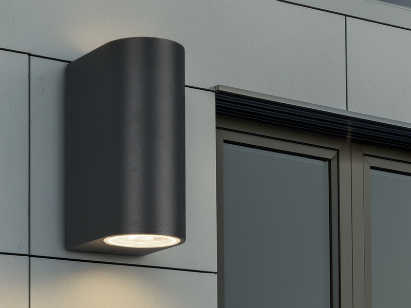 Runde LED Außenwandleuchte Up and Down, Anthrazit, Höhe 15cm