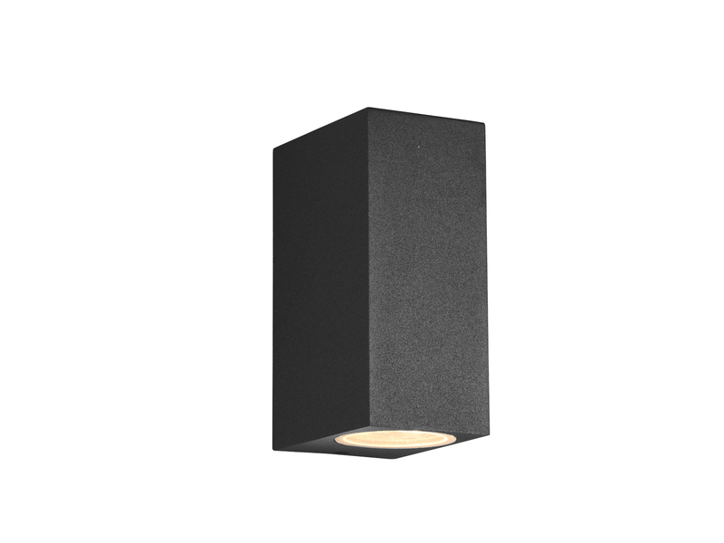 Eckige Außenwandleuchte Up and Down Anthrazit mit GU10 LED, Höhe 15cm