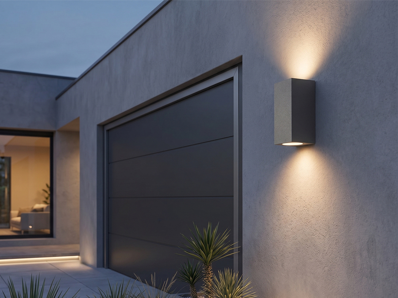 Eckige Außenwandleuchte Up and Down Anthrazit mit GU10 LED, Höhe 15cm