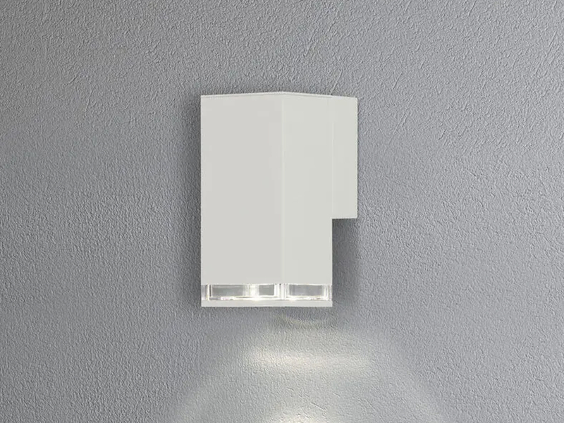 ALU Außenwandleuchte POLLUX Down Light Weiß Effektstreifen IP44, Höhe 16,5cm