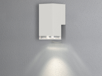 ALU Außenwandleuchte POLLUX Down Light Weiß Effektstreifen IP44, Höhe 16,5cm