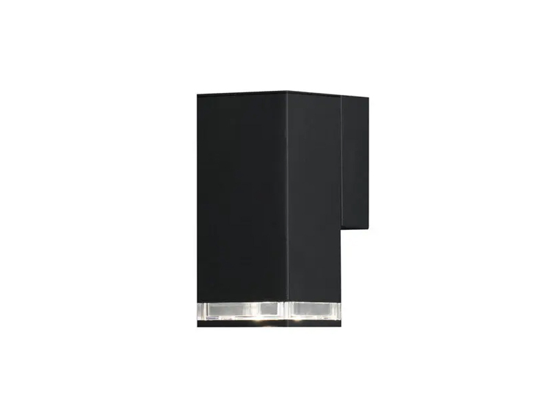 ALU Außenwandleuchte POLLUX Down Light Schwarz Effektstreifen IP44, Höhe 16,5cm
