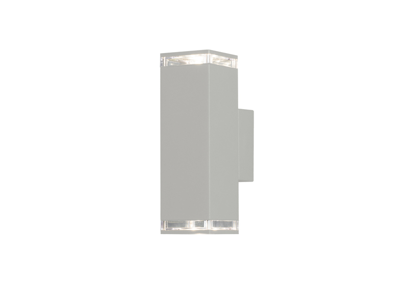 LED Außenwandleuchte ALU Up and Down Weiß Effektstreifen IP44, Höhe 23,5cm