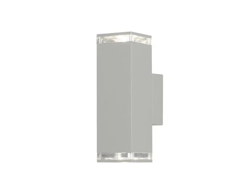 LED Außenwandleuchte ALU Up and Down Weiß Effektstreifen IP44, Höhe 23,5cm