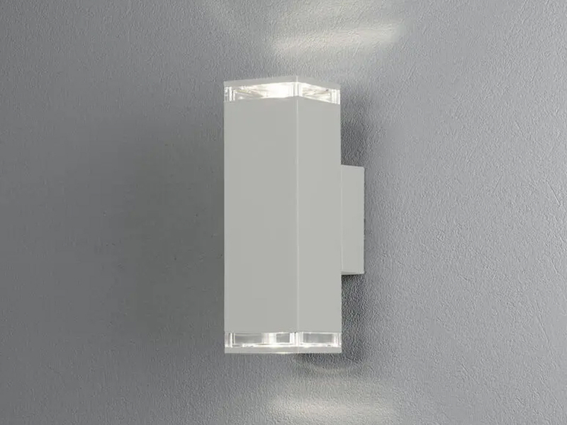 LED Außenwandleuchte ALU Up and Down Weiß Effektstreifen IP44, Höhe 23,5cm