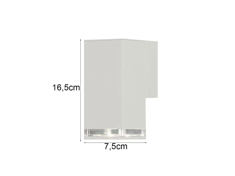 LED Außenwandleuchte ALU Down Light Weiß Effektstreifen IP44, Höhe 16,5cm