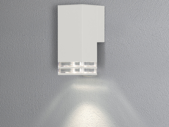 LED Außenwandleuchte ALU Down Light Weiß Effektstreifen IP44, Höhe 19cm