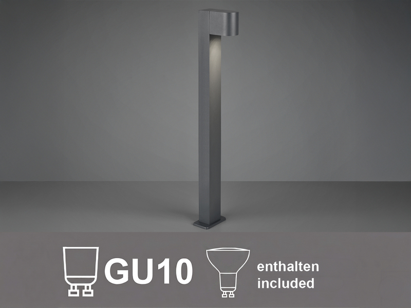 Pollerleuchte Downlight aus Aluminium Anthrazit inklusive GU10 LED, Höhe 100cm