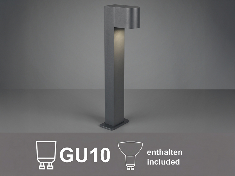 Pollerleuchte Downlight aus Aluminium Anthrazit inklusive GU10 LED, Höhe 50cm