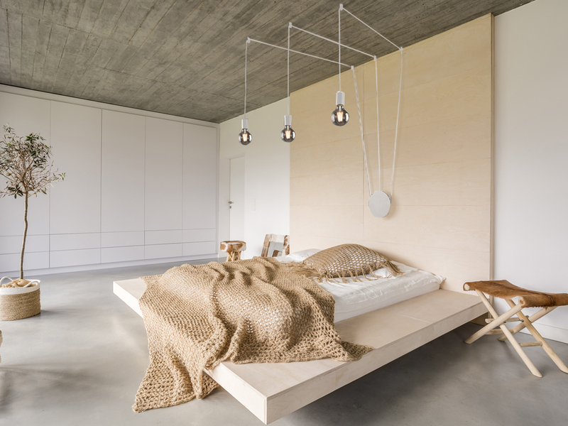 Ausgefallene Pendelleuchte 3-flammig in Weiß - Wandmontage, Kabel jeweils 5m