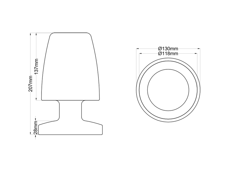 Wiederaufladbare LED Außentischleuchte 2er SET AKKU & USB Anschluß Höhe 20cm