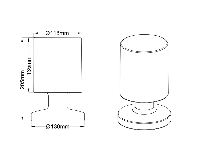 2er SET Akku LED Tischleuchten per USB aufladbar, Weiß Höhe 20cm