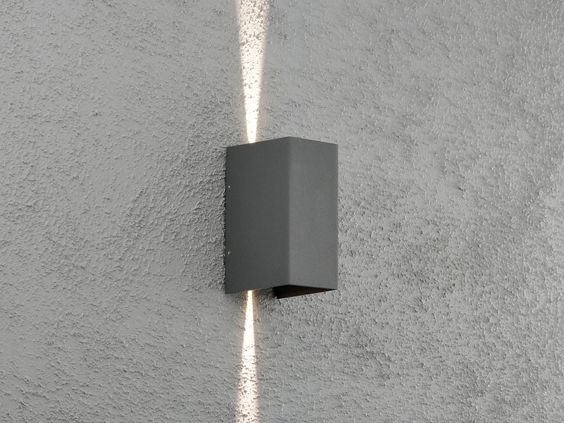 LED Wandleuchte ALU 2er SET Anthrazit Lichtaustritt verstellbar IP54 Höhe 17cm