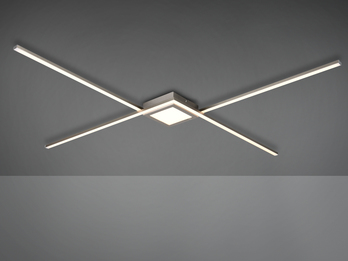 LED Stab Deckenlampe OXFORD Silber mit Switch Dimmer, Breite 102cm