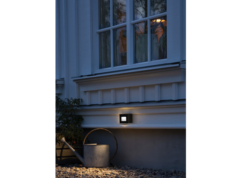 LED Außenwandleuchte CHIERI Auf-& Einbauleuchte aus Alu in schwarz, 12x8cm