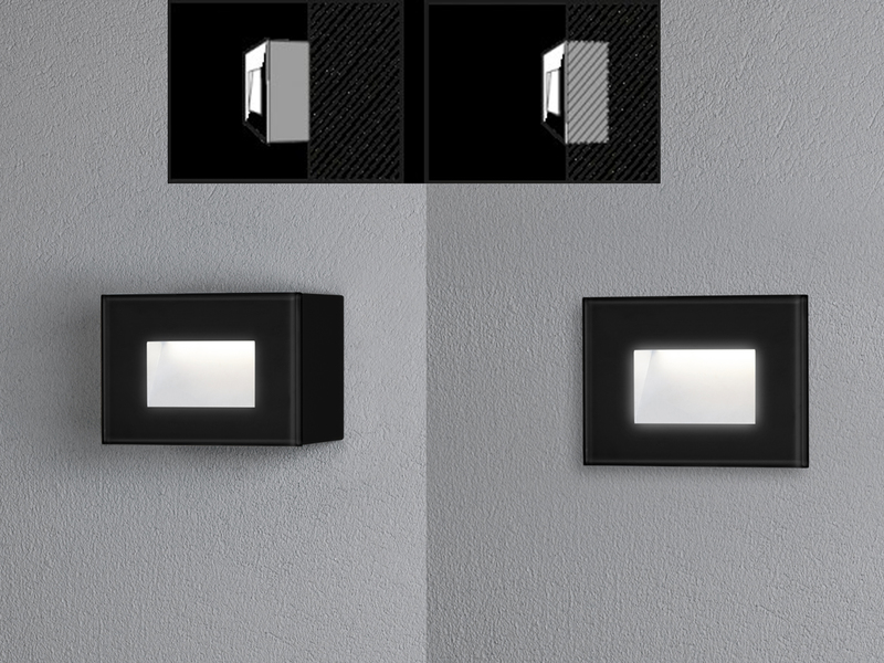 LED Außenwandleuchte CHIERI Auf-& Einbauleuchte aus Alu in schwarz, 12x8cm