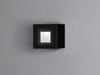 LED Außenwandleuchte klein CHIERI Auf-& Einbauleuchte aus Alu in schwarz, 8x8cm
