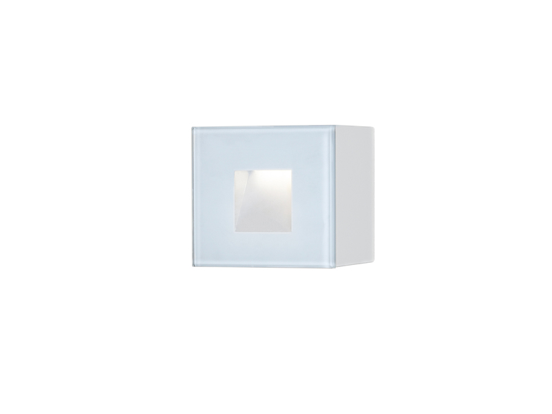 LED Außenwandleuchte klein CHIERI Auf-& Einbauleuchte aus Alu in weiß, 8x8x5cm