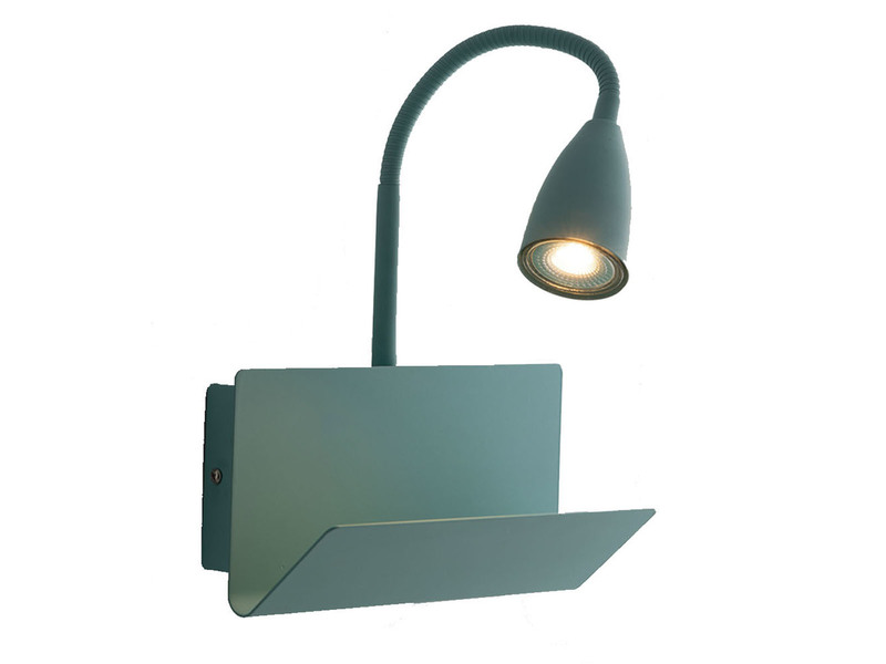 Leselampe GULP Grün mit Ablage & USB Ladefunktion, Breite 23cm