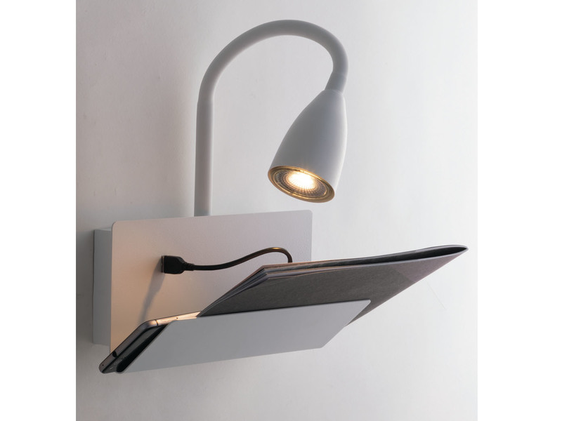 LED Leselampe Grün mit Ablage & USB Ladefunktion, Breite 23cm