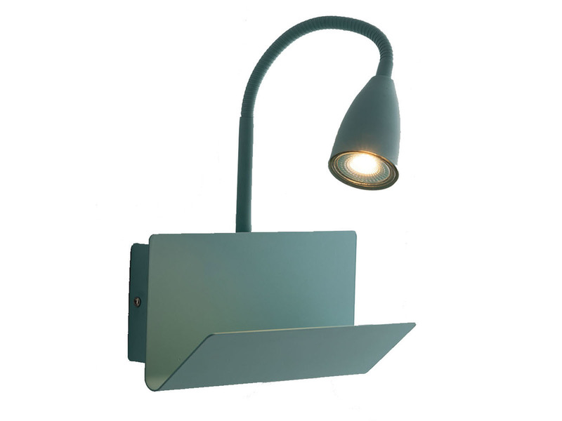 LED Leselampe Grün mit Ablage & USB Ladefunktion, Breite 23cm