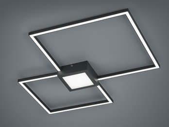 LED Deckenleuchte HYDRA extra flach & dimmbar, Anthrazit, Breite 65cm